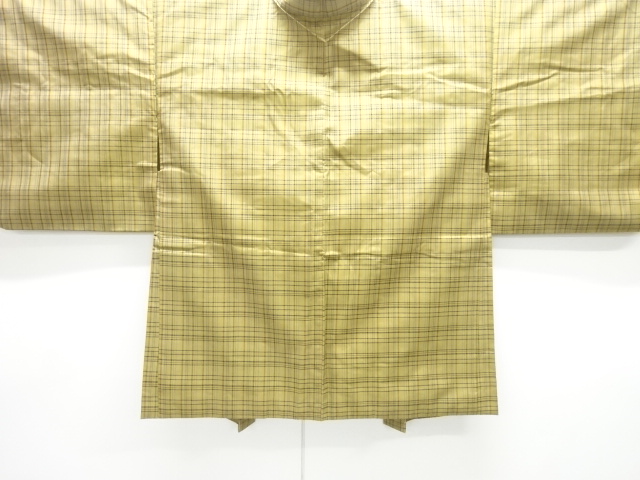 アンティーク　格子織出し米沢紬羽織